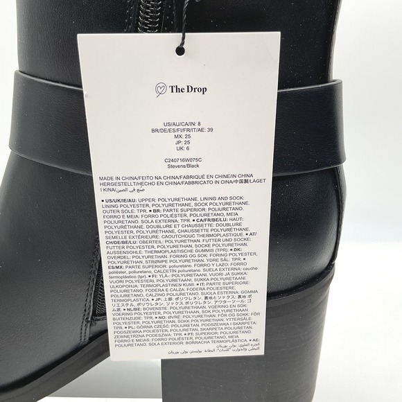 The Drop Stevens Black Chelsea Boots Ankle Booties Heel Size 8 Women's NIB - Picture 4 of 13